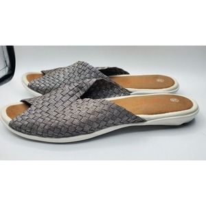 Bernie Mev Bon Bon Woven Stretch Slide Sandals - New Smoke Shimmer 38M EUC